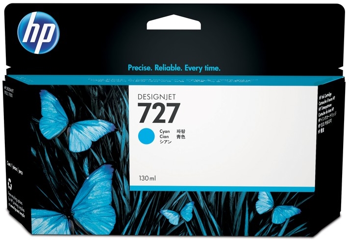 Картридж HP DesignJet T920/T930/T1500/T1530/T2500/T2530 (130 мл) голубой (C), №727